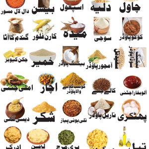Kitchen Grocery Stickers – Waterproof Pantry & Storage Labels | Urdu Large Size