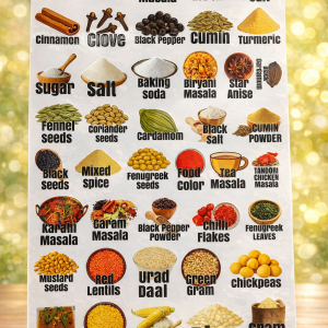 Kitchen Spice Stickers (Waterproof) English | Large Size